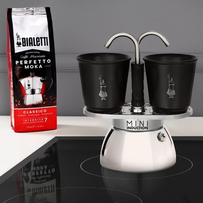 BIALeTTI Mini Express Induction Coffee Maker, Aluminium, Black, 2 Cups - Image 3